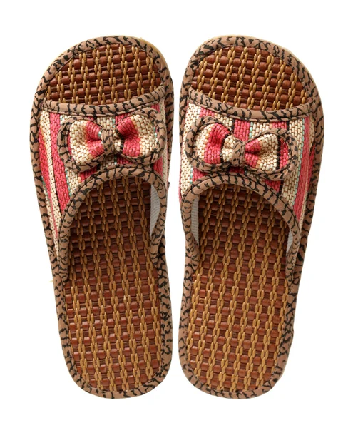 Slippers woven from rattan — Stock Photo, Image