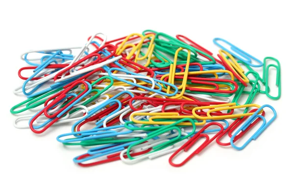 Paperclips op wit — Stockfoto