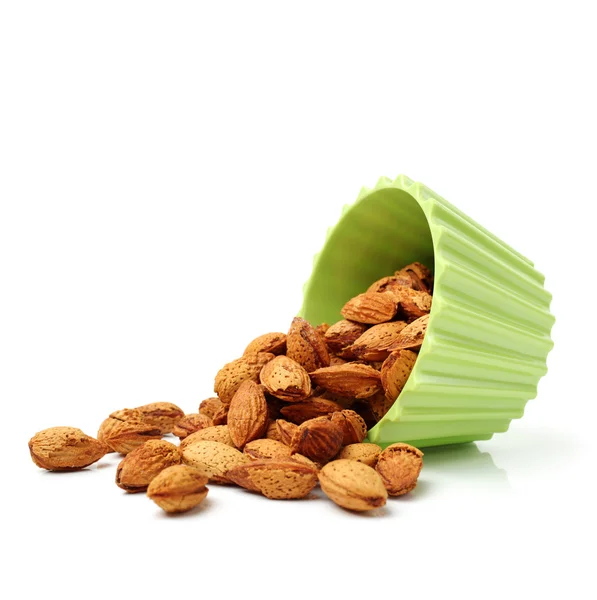 Cuenco de almendras nueces — Foto de Stock