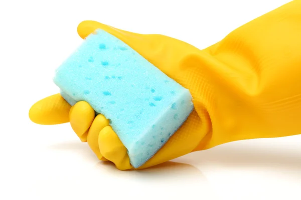 Hand in a rubber glove cleaning — Stock Photo, Image