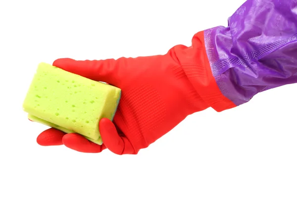 Hand in a rubber glove cleaning — Stock Photo, Image