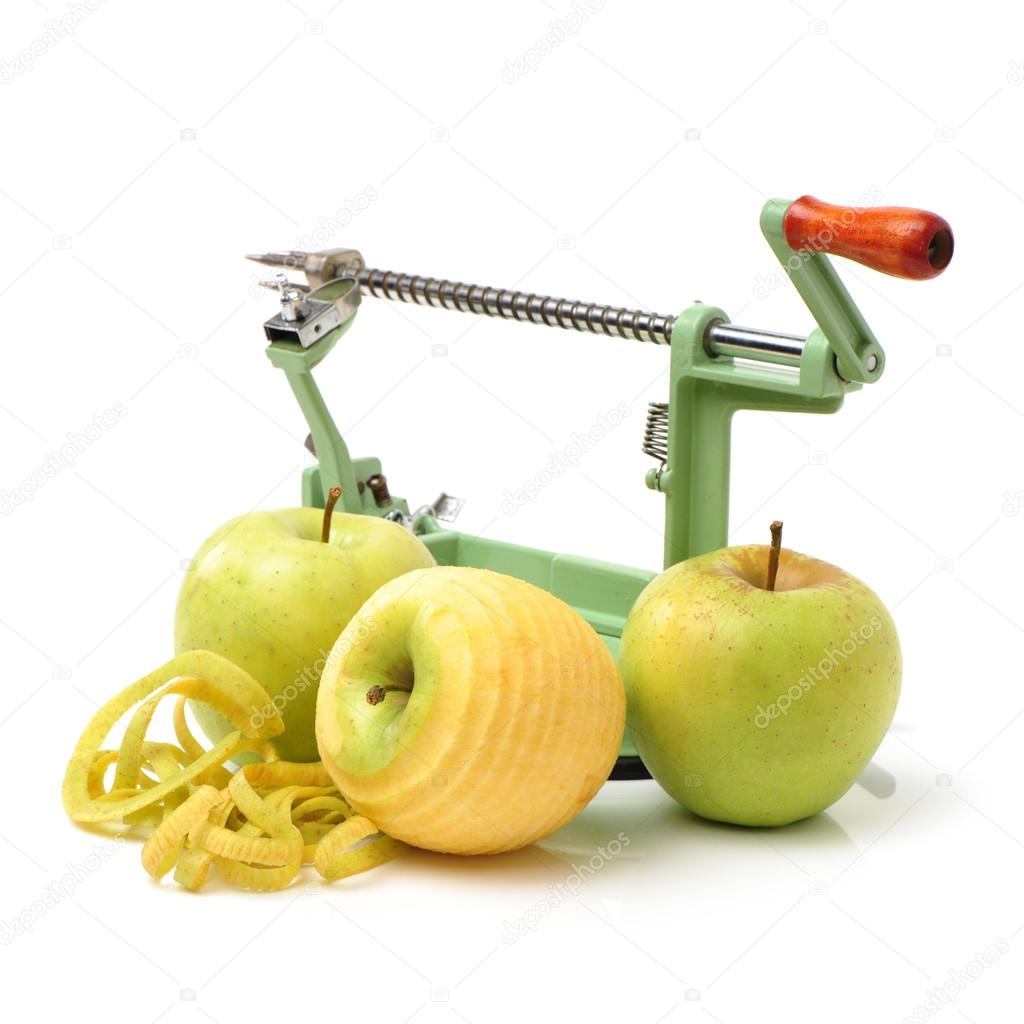 Green Apples and apple peeler