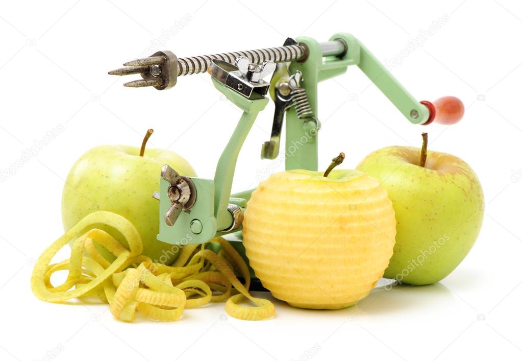 Green Apples and apple peeler