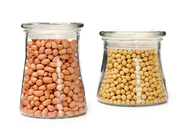 Guld sojabönor och jordnötter — Stockfoto