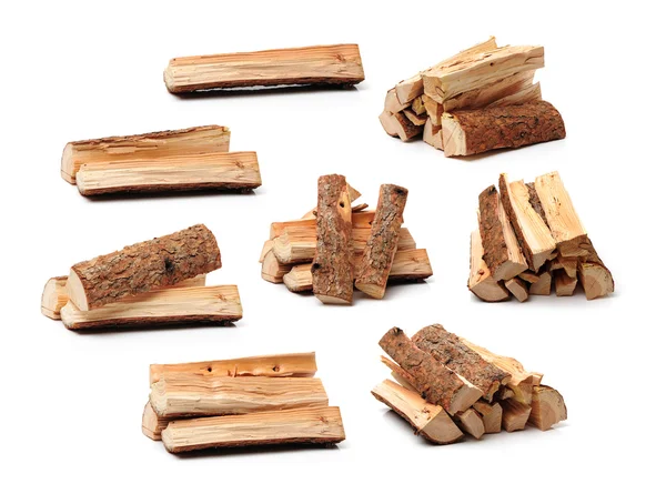 Firewood no fundo branco — Fotografia de Stock