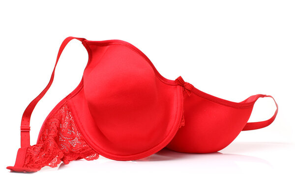 Red silky bra