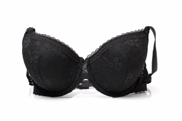 Black silky bra — Stock Photo, Image