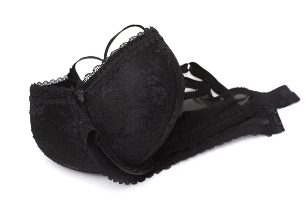 Black silky bra — Stock Photo, Image