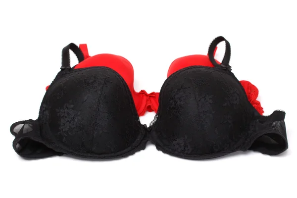 Black and red silky bras — Stock Photo, Image