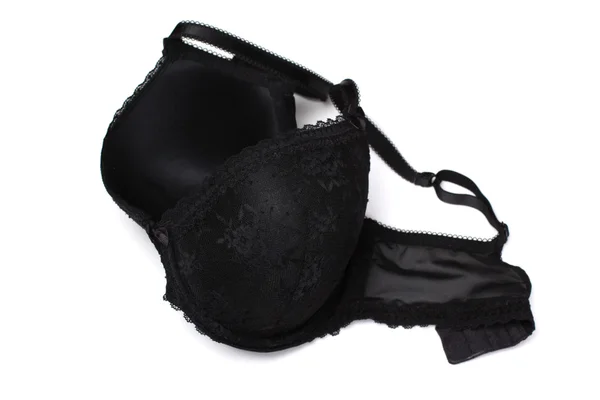 Black silky bra — Stock Photo, Image