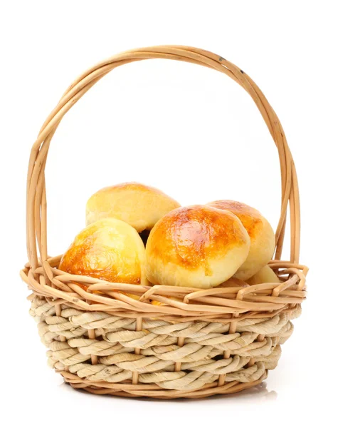 Homemade bread in basket — Stock Photo, Image