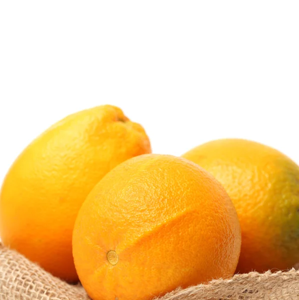 Fresh juicy oranges with leafs — Stock Photo, Image