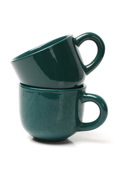 두 개의 녹색 컵 — 스톡 사진