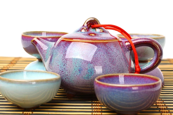 Teapot and teacups — Stock Photo, Image