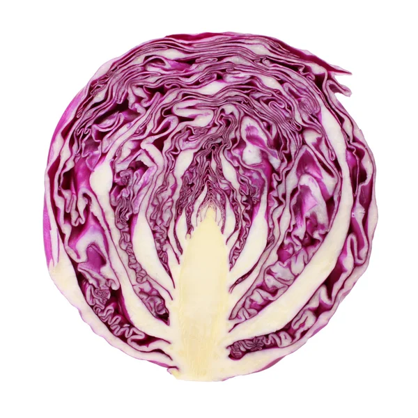 Red cabbage cut in half — Stock Photo, Image