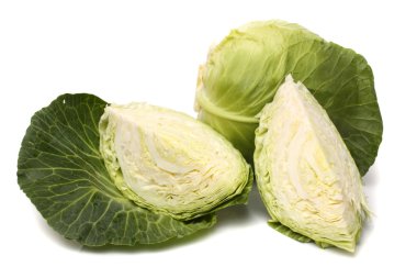 lahana beyaz arka plan üzerinde kesme