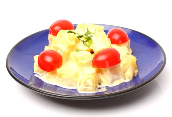 Míchaná vejce s rajčaty — Stock fotografie