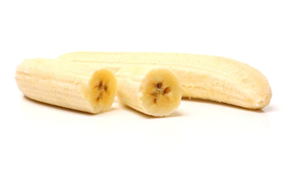 Unskin banana slices — Stock Photo, Image