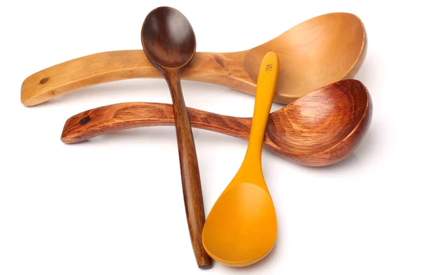 Cozinha utensílios de madeira talheres — Fotografia de Stock