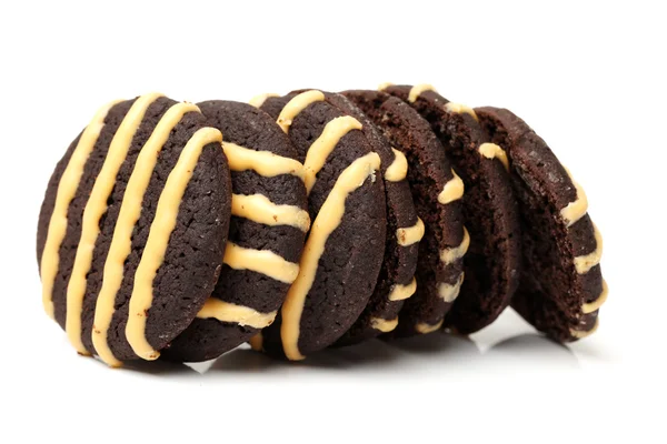 Chocolade koekjes met crème — Stockfoto
