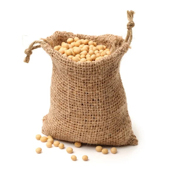 Dried chick peas in sack — Stock Photo, Image
