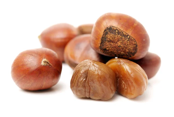 Chestnuts on white background — Stock Photo, Image