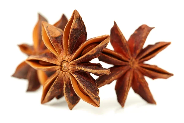 Anise estrellas en blanco — Foto de Stock