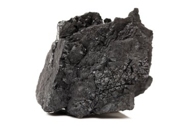 Beyaz bir arka plan üzerinde kömür