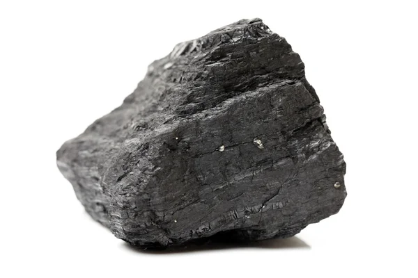 Carvão sobre um fundo branco — Fotografia de Stock