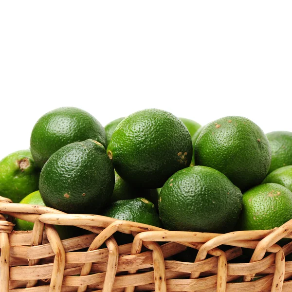 Fresh limes on white — Stock Photo, Image
