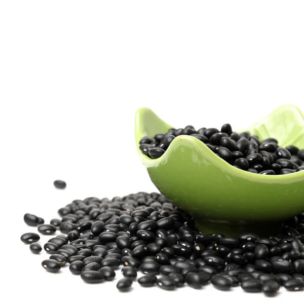 Black beans on white — Stock Photo, Image