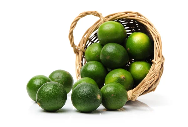 Fresh limes on white — Stock Photo, Image