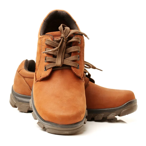 Brunt läder mannens skor — Stockfoto