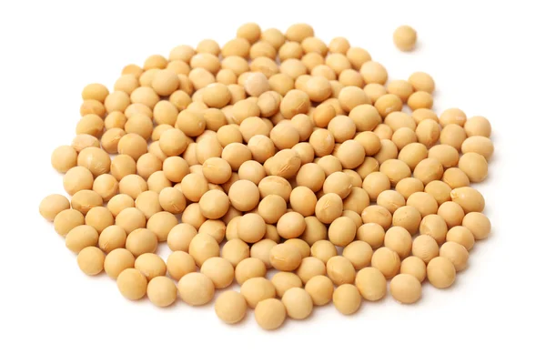Raw soybeans  on white — Stock Photo, Image