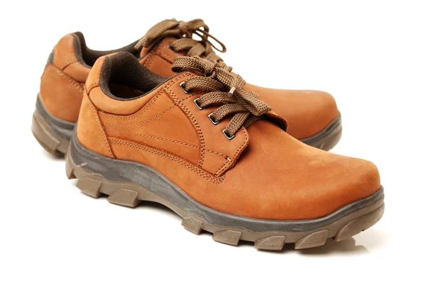 SCARPE DA UOMO IN PELLE DI BROWN — Foto Stock