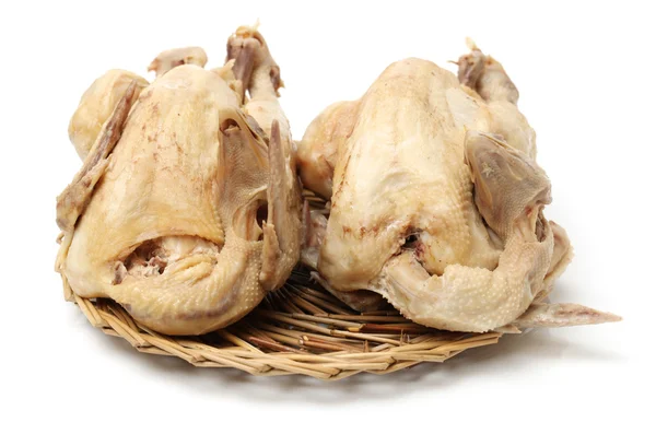 Boiled chickens on a white — Stock Photo, Image