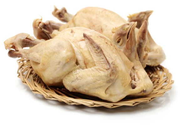Boiled chickens on a white — Stock Photo, Image