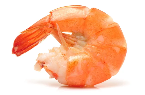 Cooked shrimp on a white — Stock Photo, Image