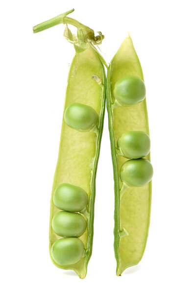 Fresh peas  on white