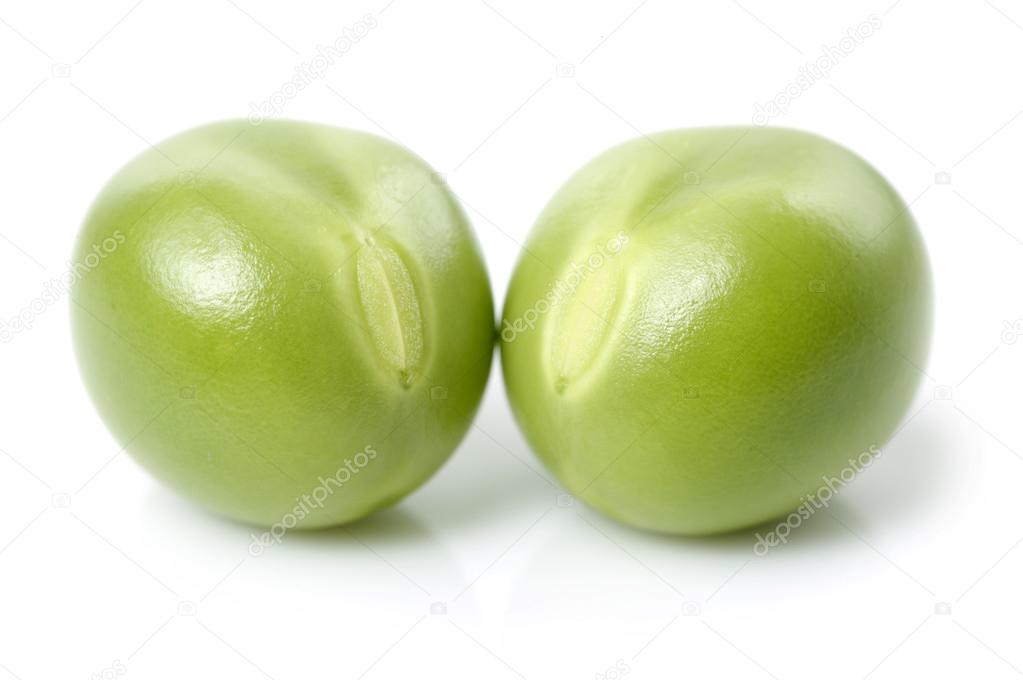 Fresh peas  on white