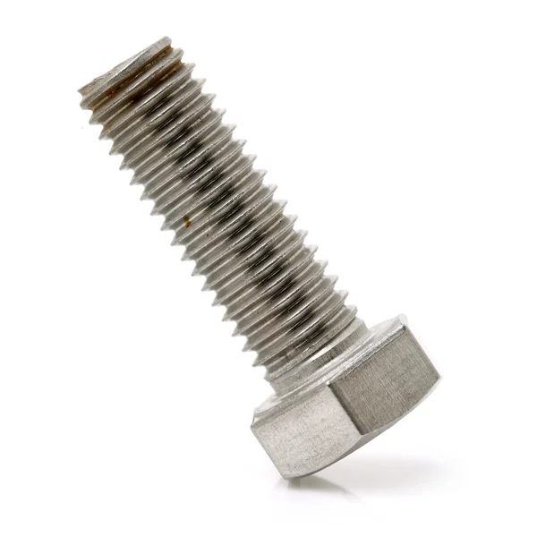 Bolt and nut on white — Stock Photo, Image