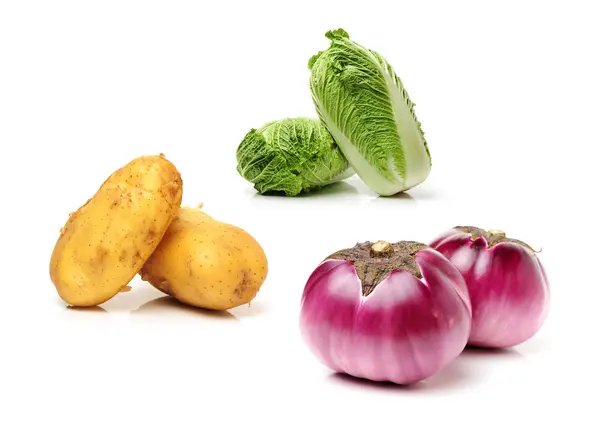 Friss zöldségek, fehér — Stock Fotó