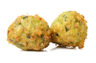 Takoyaki balls on white