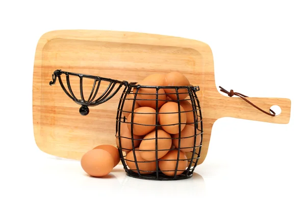 Insamling av ägg på vit — Stockfoto