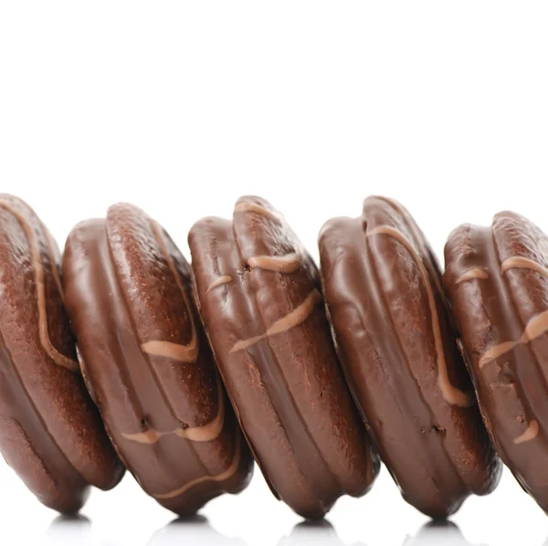 Chocolate cookies on white — Stock Photo, Image