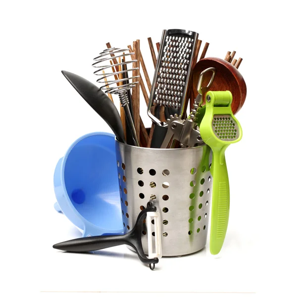 Kitchen utensils on white — Stock Photo, Image