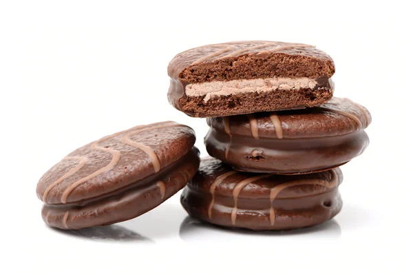 Biscuits au chocolat avec garniture crème — Photo