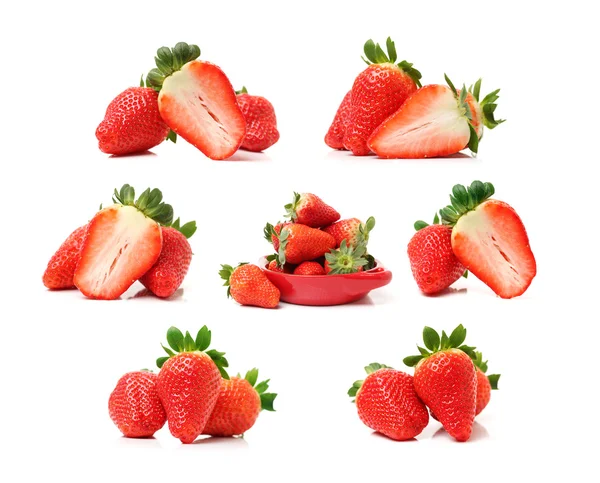 Erdbeer-Collage aus roten Beeren — Stockfoto