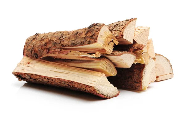 Pine logs on white — Stock Photo, Image