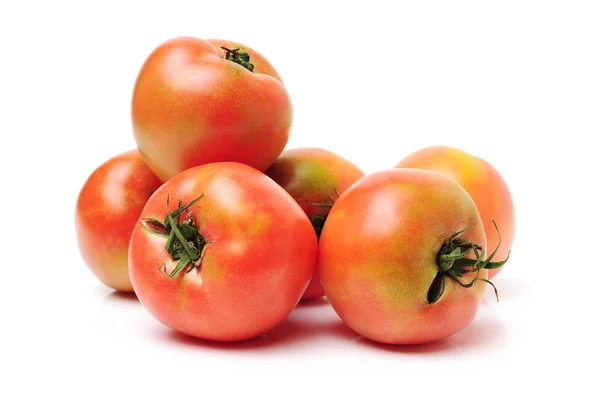 Whole tomatoes on white — Stock Photo, Image